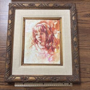 Signed Korin / Korim Vintage Frame Signed Child Portrait Oil Painting Must See!